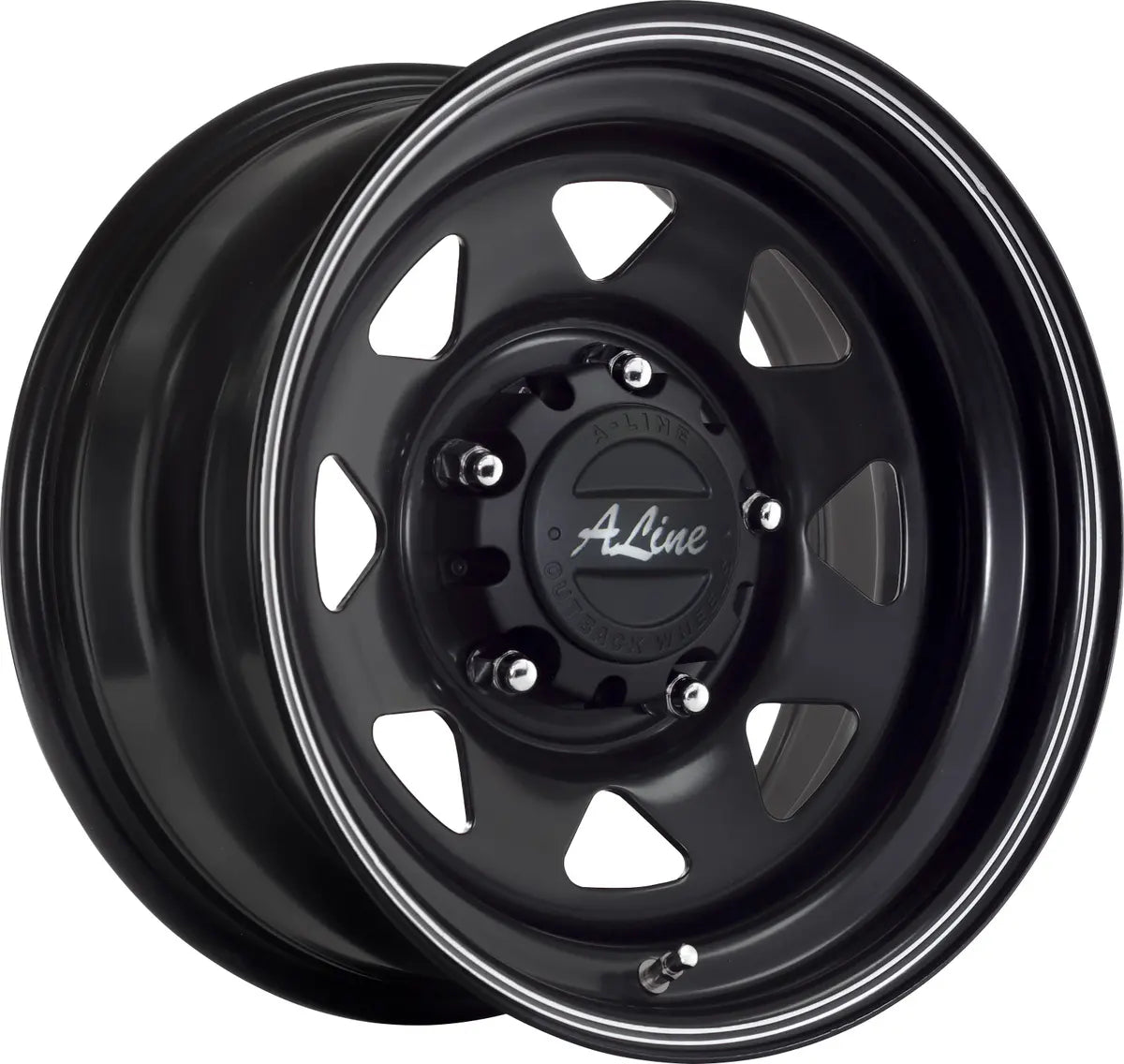 A-LINE STEEL SPOKE 14X7 SATIN BLACK PCD 6/139.7 SET OF 4