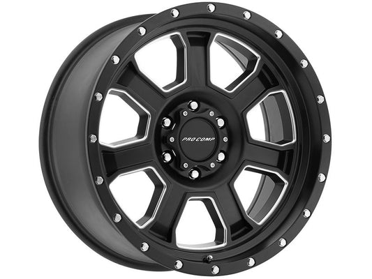 PROCOMP SERIES 43 SLEDGE 20X9 SATIN BLACK MILLED PCD 139.7 ET 18