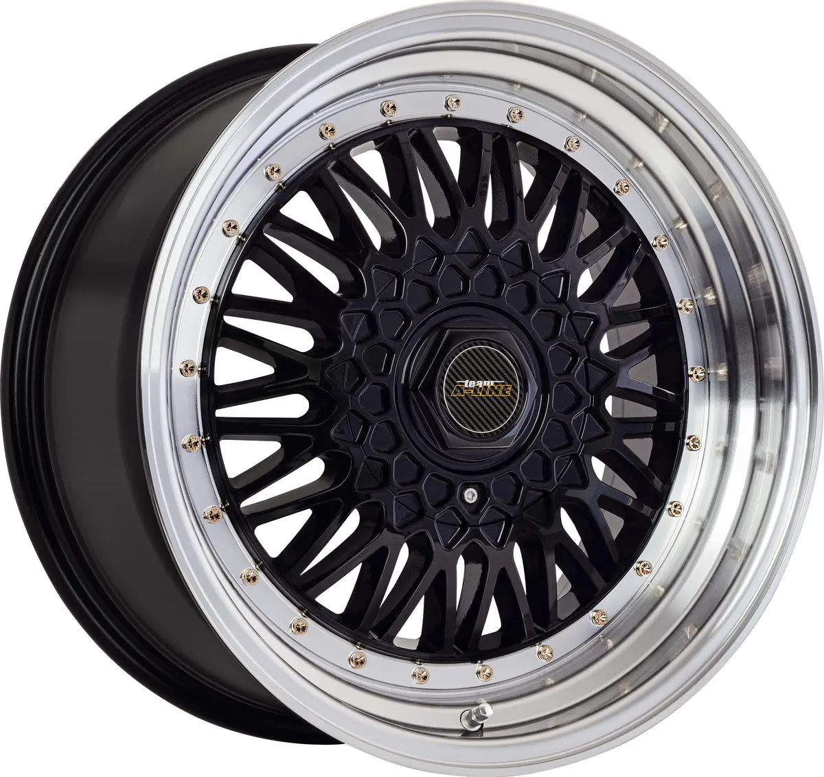 A-LINE VILLAIN 17X8.5 BLACK MACHINED LIP PCD 5/100 & 5/114.3 ET 30 SET OF 4
