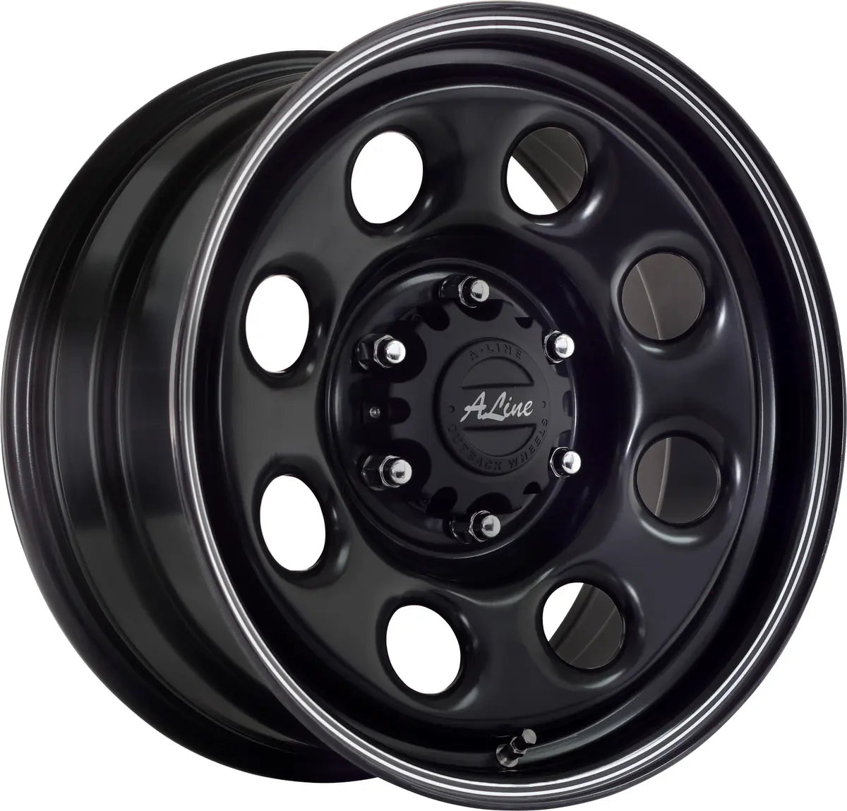 A-LINE STEEL SOFT 8 17X8 SATIN BLACK PCD 6/139.7 SET OF 4